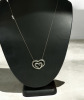 SLV Sadye L Vassil Sterling Silver Double Heart Minamalist Pendant 925 Italy Chain - 3