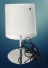 Classy & Surprisingly Heavy Table Lamp with Fully Glass Shade and Dimmer Wheel | 15" Tall