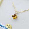 14KT Yellow Gold Natural Citrine Quartz (0.55ct) Pendant With Gold Plated Sterling Silver Chain, W/A $415.00. Citrine is the birthstone for November. - 2