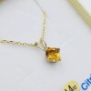 14KT Yellow Gold Natural Citrine Quartz (0.55ct) Pendant With Gold Plated Sterling Silver Chain, W/A $415.00. Citrine is the birthstone for November. - 3