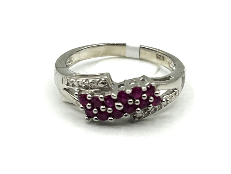 Sterling Silver Natural Rubies (0.36ct) Ring, Size 7, W/A $500.00. Ruby is the birthstone for July.