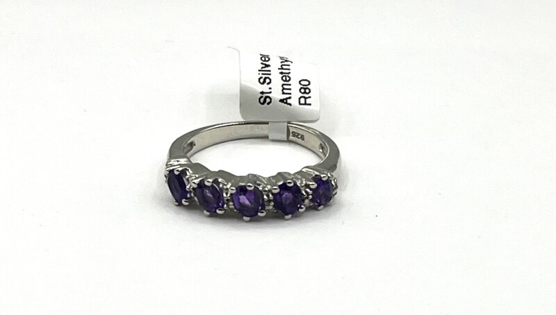 Sterling Silver Natural Amethyst (0.96ct) Ring, Size 7, W/A $455.00. Amethyst is the birthstone for February.