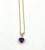 10KT Yellow Gold Natural Amethyst (0.88ct) and Natural White Sapphire (0.04ct) Pendant with Gold Plated Sterling Silver Chain, Replacement Appraisal Value of $545 - 2