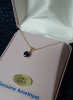 10KT Yellow Gold Natural Amethyst (0.88ct) and Natural White Sapphire (0.04ct) Pendant with Gold Plated Sterling Silver Chain, Replacement Appraisal Value of $545 - 3