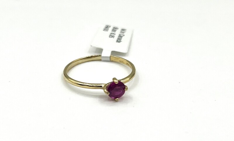 10KT Yellow Gold Natural Enhanced Ruby (0.60ct) Ring, Size 6.25, W/A $705.00. Ruby is the birthstone for July.