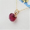 10KT Yellow Gold Natural Enhanced Ruby (2.65ct) Round Pendant With Gold Plated Sterling Silver Chain, W/A $870.00. Ruby is the birthstone for July. - 2