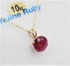 10KT Yellow Gold Natural Enhanced Ruby (2.65ct) Round Pendant With Gold Plated Sterling Silver Chain, W/A $870.00. Ruby is the birthstone for July. - 4