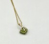 10KT Yellow Gold Natural Peridot (1.7ct) Pendant With Gold Plated Sterling Silver Chain, W/A $425.00. Peridot is the birthstone for August. - 4