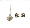 Sterling Silver Rose Plated CZ (1.5ct) Heart Shape Set of Earring and Necklace, W/A $780.00. - 2