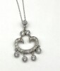 Art Deco Style CZ Pendant With Sterling Silver Chain, Retail $450.00. - 2