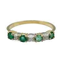 10KT Yellow and White Gold Natural Emerald (0.25ct) with Diamonds (0.03ct) Ring, Size 6, W/A $1085.00. Emerald is the birthstone for May.