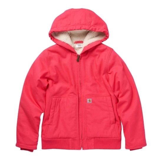 New CARHARTT CP9564 - Girl's Canvas Insulated Hooded Active Jacket (Size: Large 14)