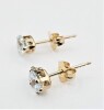 10KT Yellow Gold Natural Aquamarine (0.44ct) with CZ (0.12ct) Earrings, W/A $335.00. Aquamarine is the birthstone for March. - 2