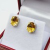 Sterling Silver Natural Citrine Quartz (3ct) Earrings, W/A $575.00. Citrine is the birthstone for November. - 3