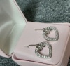 Fashion Jewellery Silver Plated CZ Heart Shape Earrings, Retail $300.00. - 4