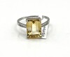 Sterling Silver Natural Citrine (3.5ct) with CZ (0.06ct) Ring, Size 8, W/A $470.00. Citrine is the birthstone for November.