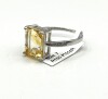 Sterling Silver Natural Citrine (3.5ct) with CZ (0.06ct) Ring, Size 8, W/A $470.00. Citrine is the birthstone for November. - 2