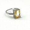 Sterling Silver Natural Citrine (3.5ct) with CZ (0.06ct) Ring, Size 8, W/A $470.00. Citrine is the birthstone for November. - 3