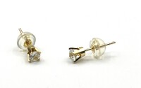 14KT Yellow Gold Natural White Zircon (0.50ct) Earrings, W/A $460.00.