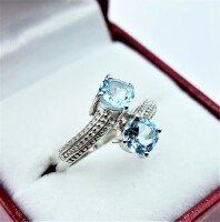 Sterling Silver Natural Blue Topaz (1.7ct) Ring, Size 7, W/A $380.00. Blue Topaz is the birthstone for December.