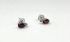 10KT White Gold Natural Garnet (1ct) With Natural Moonstone (0.08ct) Earrings, W/A $485.00. Garnet is the birthstone for January. - 2