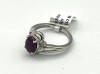 Sterling Silver Natural Ruby (1.55ct) with CZ (0.04ct) Ring, Size 7, W/A $475.00. Ruby is the birthstone for July. - 2