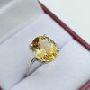 Sterling Silver Natural Citrine Quartz (4ct) Ring, Size 8, W/A $635.00. Citrine is the birthstone for November. - 2
