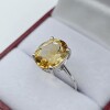 Sterling Silver Natural Citrine Quartz (4ct) Ring, Size 8, W/A $635.00. Citrine is the birthstone for November. - 3