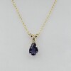 10KT Yellow Gold Natural Iolite (0.50ct) and Natural Moonstone (0.04ct) with Gold Plated Sterling Silver Chain, W/A $600.00. - 2