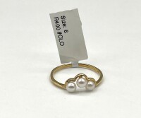 10KT Yellow Gold Cultured Pearl 3.5-3.4mm Ring, Size 6, W/A $880.00.