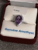 Sterling Silver Natural Amethyst (4ct) with CZ (0.35ct) Ring, Size 7, W/A $500.00. Amethyst is the birthstone for February. - 5