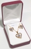 Sterling Silver Rose Plated CZ (1.5ct) Heart Shape Set of Earring and Necklace, W/A $780.00. - 7