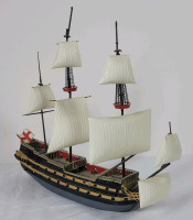56 Gun Frigate Warship Plastic Model . Measures 14" Long