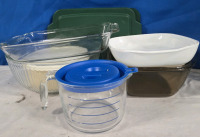 6 Pcs | Assorted Household Pyrex and more Cookware Lot | See Photos For Details | Largest Item Measures 11" Dia 4.5" Tall