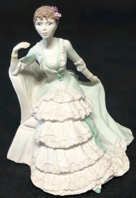 1995 Coalport Porcelain "Beau Monde Clara" Hand Decorated Figure | 4.5" Tall