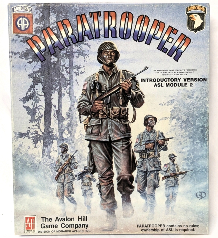 1986 Avalon Hill PARATROOPER Introductory Version ASL Module 2 Expansion (Only Game Box & Counters)