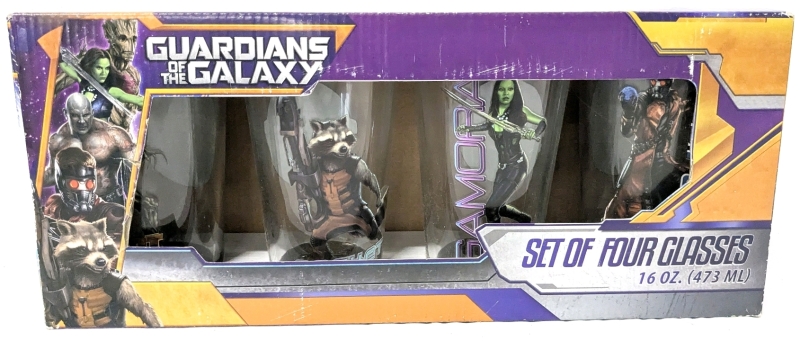 New Set of 4 GUARDIANS of the GALAXY 16oz (473ml) Drinking Glasses