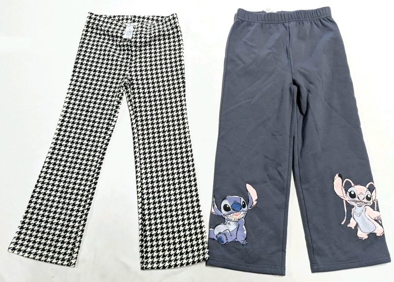 2 New Girls Size 6 | Disney Stitch Fleece Pants & Minnie Mouse Leggings