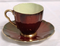 Vintage Carlton Ware Teacup and Saucer - Rouge Royale
