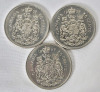 1968 - 2002 Canadian 50 Cent Half Dollar Coins . 1968 &times;2 , 1969 , 1972 , 1973 , 1974 , 1986 & 2002 &times;2 . Nine (9) Coins - 2