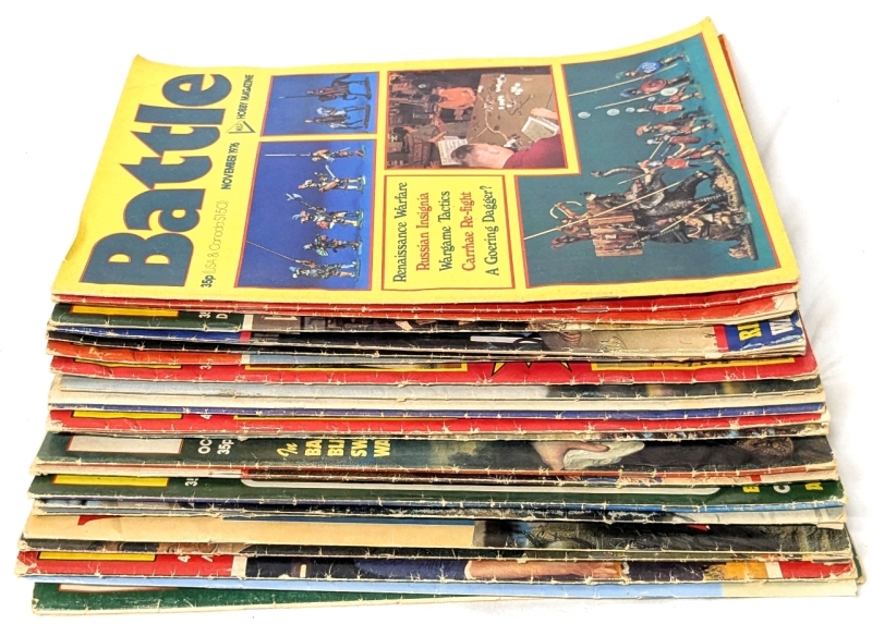 21 Past Issues of BATTLE Wargaming & Map Hobby Magazines + 2 PRACTICAL WARGAMER Magazines | June 1976 Earliest