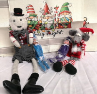 New & Like New Christmas Decor - 4 Pillow Covers, Elf on The Shelf Dolls +