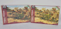 Two (2) Sets Waterloo 1815 Folgore Division Italian Infantry 1942 Plastic Model Figures , 1:72 Scale . 44pcs. Per Box