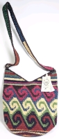 Colorful New Handmade Fairtrade Guatemala Bucket Purse w Zippered Top | 8" Diameter, 10.5" Tall w 16" Drop Strap