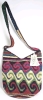 Colorful New Handmade Fairtrade Guatemala Bucket Purse w Zippered Top | 8" Diameter, 10.5" Tall w 16" Drop Strap
