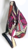 Colorful New Handmade Fairtrade Guatemala Bucket Purse w Zippered Top | 8" Diameter, 10.5" Tall w 16" Drop Strap - 3