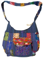 Large Colorful New Handmade Fairtrade Guatemala Boho Patchwork Purse w Zippered Top | 16" x 15" w 21" Drop Strap