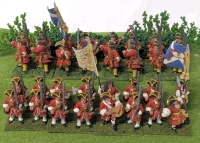 8 Handpainted Quartets of Cast Metal English Foot Soldiers on Flocked Bases : Scots Fusiliers & Orkneys 1st Foote Royal Scots | Approx 1.25" Tall