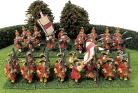 8 Handpainted Quartets of Cast Metal English Foot Soldiers on Flocked Bases : Dungannon's & Stanhope's Regiments | Approx 1.25" Tall