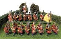 8 Handpainted Quartets of Cast Metal English Foot Soldiers on Flocked Bases : Erle's & Stringer's | Approx 1.25" Tall